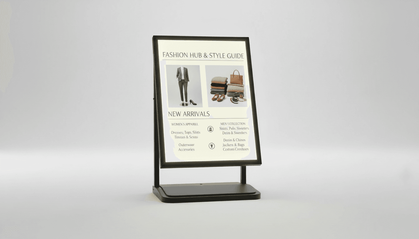 LED display with fashion hub style guide